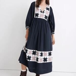 Madewell Quilted Patchwork Midi Dress